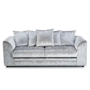 Furniture Stop - Chicco Velvet Fabric 3 Seater Sofa