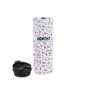 Dentist Travel Mug - Novelty Trades Gift Stainless Steel Vacuum-Sealed Double-Walled Hot/Cold Drinks Travel Flask