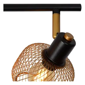 Lucide Maren Retro Ceiling Spotlight Bar - 4xE14 - Matt Gold, Brass