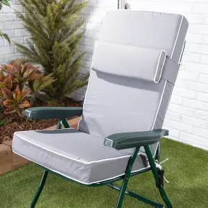 Alfresia Grey Garden Recliner Chair Cushion, Luxury Style