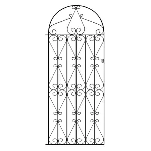 REGA Metal Scroll Tall Bow Top Garden Gate 838mm GAP x 1791mm High RBZP41