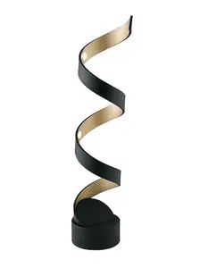 Luminosa HELIX LED Swirl Table Lamp Black, Gold 960lm 3000K 14.5x66cm