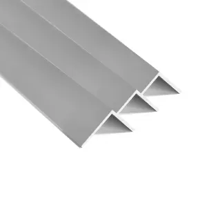 Pack of 3 - nielsen Aluminium L-Shaped Angle Profile, Matt Anodized, 2000x40x40mm, Thickness: 2mm, Length: 2m