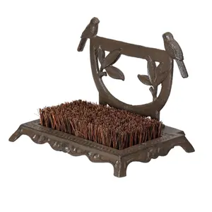 Traditional Cast Iron Outdoor Garden Birds Combined Boot Brush and Scraper for Garden Gifts