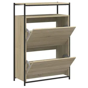 Shoe Cabinet Sonoma Oak 75x34x112 cm Engineered Wood