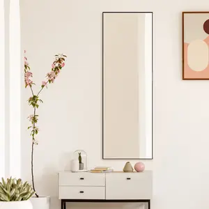 Metal Wall  & Leaner  Mirror in Black 165cm H x 56cm W