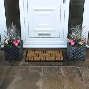 JVL Comfort Tuffscrape Doormat, 40x70cm, Chequers