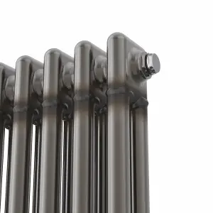 Right Radiators 1500x560 mm Vertical Traditional 2 Column Cast Iron Style Radiator Raw Metal