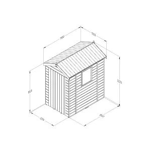 Forest Garden Timberdale 6x4 ft Apex Wooden Shed with floor (Base included) - Assembly service included