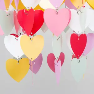 ValueLights Children's Multi-Coloured Pretty Hearts Bedroom Nursery Ceiling Pendant Light Shade