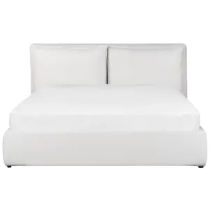 Velvet EU King Size Ottoman Bed Off-White BAJONNA