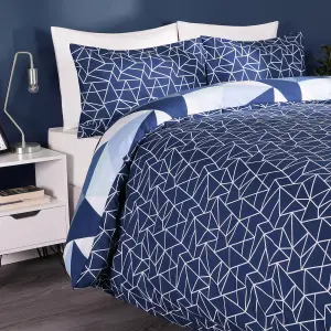 Geometric Shapes Duvet Cover with Pillowcase Set Bedding Quilt