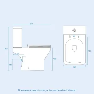 Nes Home 600mm Floorstanding Vanity Basin Rimless Close Coupled Toilet Anthracite