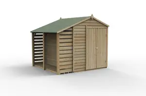 4LIFE Apex Shed 6x8 - Double Door - No Windows -  With Lean-To