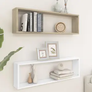 Aycel Cubby Shelf (Set of 2) Gloss White / 30cm H x 100cm W x 15cm D