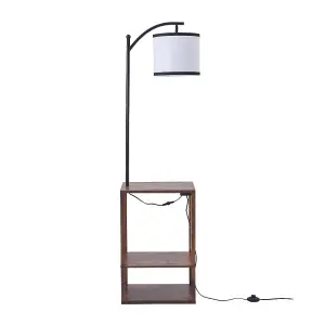 Modern Metal Floor Lamp Side Table 2 In 1