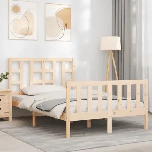 Berkfield Bed Frame with Headboard 120x200 cm Solid Wood