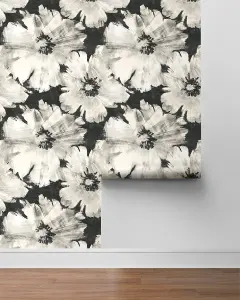 Curie Abstract Floral Unpasted Wallpaper