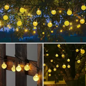 Waterproof Solar Powered Ball Fairy String Light in  Warm White 7 Meters 50 LED