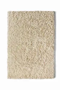 Ivory Shaggy Wool Rug Luxurious Plain Handmade Rug for Living Room and Bedroom-80cm X 150cm