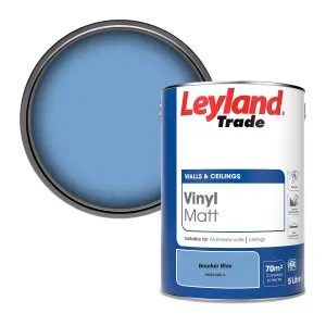 Leyland Trade Vinyl Matt Walls & Ceilings Emulsion Paint Boudoir Blue (PPG1244-4) 5L