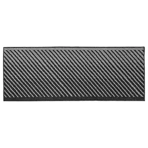 JVL Stellar Machine Washable Latex Backed Runner Doormat, 57x150cm, Black