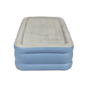 Single Air Bed, Raised with Built-In Electric Pump, Carry Bag