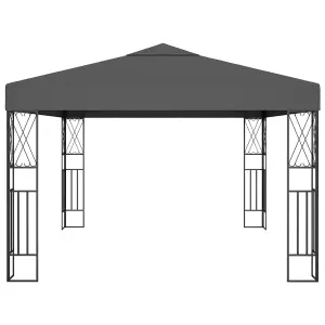 Berkfield Gazebo with LED String Lights 3x4 m Anthracite Fabric