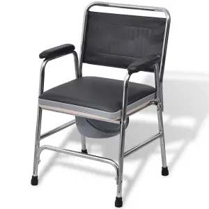 Durable Commode Chair Steel Black