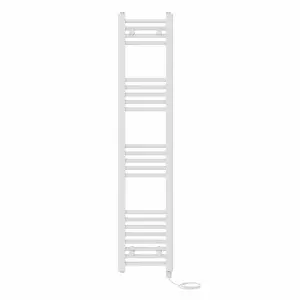 Right Radiators Prefilled Electric Straight Heated Towel Rail Bathroom Ladder Warmer Rads - White 1400x300 mm