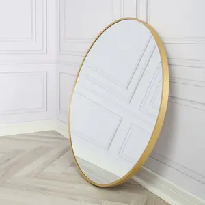 Sasheer - Round Framed Wall Mounted Mirror Gold / 60cm H x 60cm W