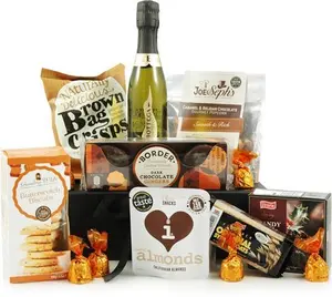 Prosecco Gift Hamper - Presentation Gift Box With Gourmet Snacks - Chocolates, Biscuits, Popcorn & More