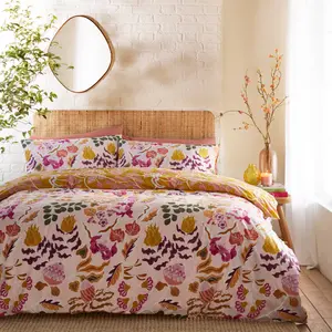 Cotton Blend, Polyester Floral Duvet Cover Set with Pillowcases 260 x 220 cm - 2 Standard
 Pillowcases