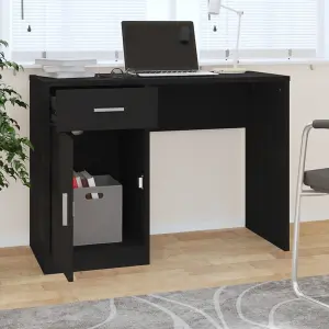 Berkfield Desk with Drawer&Cabinet Black 100x40x73 cm Engineered Wood