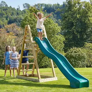 Rebo Children's Wooden Free Standing 10ft Kids Water Slide - Green