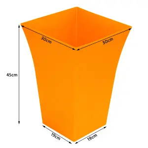 simpa 2PC Orange Large Milano Plastic Planters.