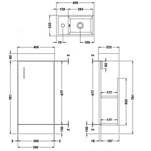 Modern Bathroom Suite 1700mm Bath, Waterproof Front Panel, Close Coupled WC, 1 Door Vanity Unit, Chrome Shower & Waterfall Tap Set