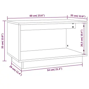 Berkfield TV Cabinet Grey 60x35x35 cm Solid Wood Pine