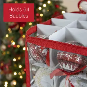 The Christmas Workshop Bauble Storage Box - Huge Capacity - Holds 64 Baubles - Keep Safe and Protect from Damage