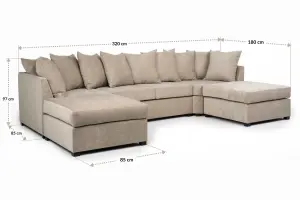 Furniture Stop - Astrid Double Corner Sofa