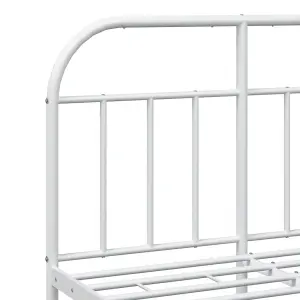 Berkfield Metal Bed Frame with Headboard and Footboard White 120x200 cm