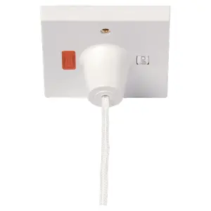 Click PRW211 Shower Ceiling Pull Switch with Neon & Mechanical Flag Indication DP 50 Amp