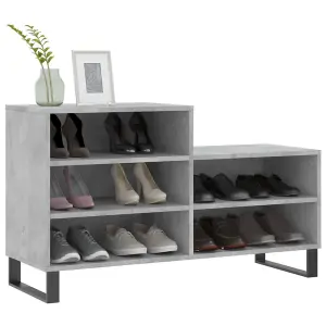 Berkfield Shoe Cabinet Concrete Grey 102x36x60 cm Engineered Wood