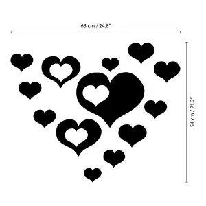 Walplus Crystal Romantic Hearts Mirror Sticker