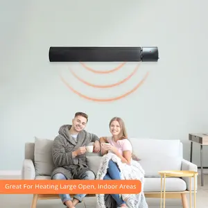 Mirrorstone 3000W Helios Infrared Bar Heater In Black Finish, Wall/Ceiling Mount, Indoor Electric Heater