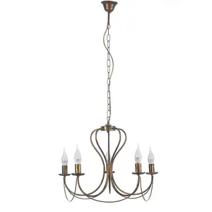 Luminosa Candela 5 Light Multi Arm Chandelier, Bronze