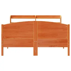 Berkfield Bed Frame without Mattress Wax Brown 120x190 cm Small Double Solid Wood Pine