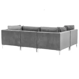 Corner Sofa EVJA Grey Velvet Right Hand