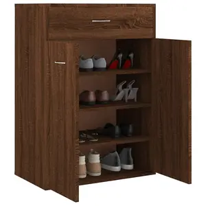 Shoe Cabinet Brown Oak 60x35x84 cm Engineered Wood