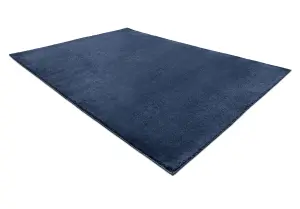 Modern washing carpet LINDO navy blue, anti-slip, shaggy 240x330 cm